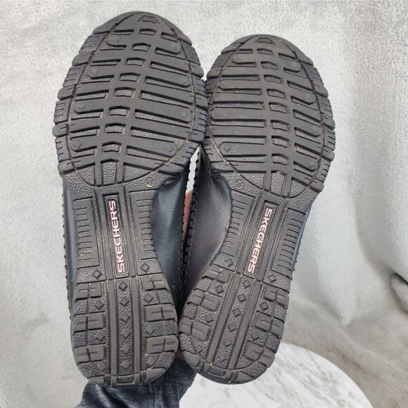 Skechers Shoes Womens 7 Black Leather Bikers Cruisin Relaxed Fit Loafers - Picture 7 of 11